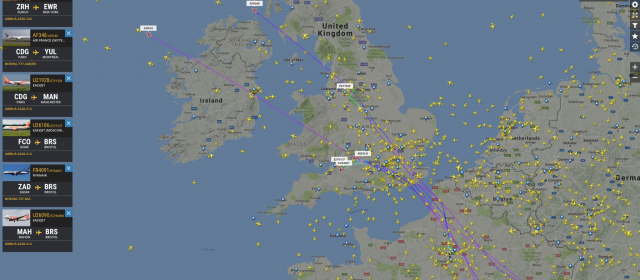 Transient flights routed out of their way over London